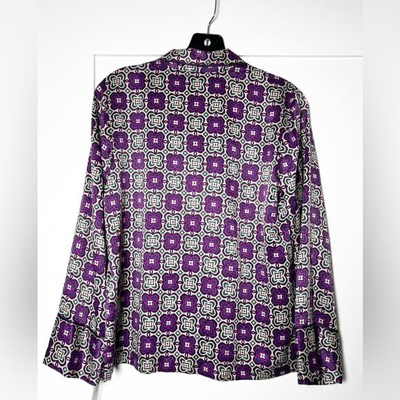 Natori Medallion Notch PJ Top in Purple Multi Womens Size XS - Picture 6 of 8